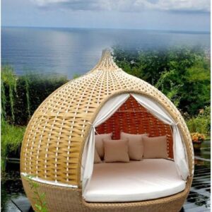 2025 Camp Furniture Custom Outdoor Rattan Sofa Bed Bird Cage Chair Terrace Courtyard Balcony Landing Pool Beach Nest