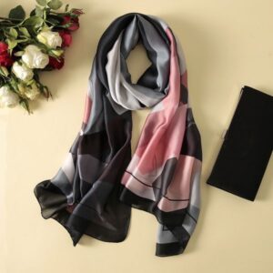 Spring, summer, and autumn new Korean version floral elegant high-end simulated silk scarf –804961