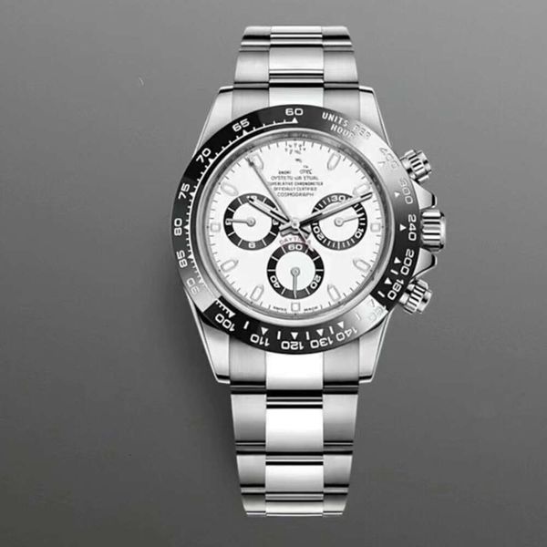 79 Lao Jia Tong's Six Needle Three Eye Mechanical Classic Steel Belt Tape Multifunctional Panda Di Watch 97