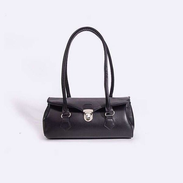 Popular Texture Boston Women's 2025 New Trendy Lock Bar Pillow Shoulder Bag Underarm