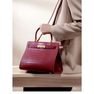 Small Niche Design Shoulder Odino Handbag, Genuine Leather Women's Bag, Red Mother's Bag