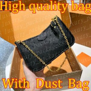 2025 Designer Bag Women Crossbody Shoulder Bags Chain Wallet Strap Purse Embossed Letters Old Flower Handbags Floral Lady Embroidery Half Moon Bag 001
