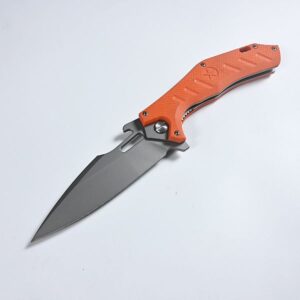Folding Pocket Knife Ergonomic G10 Anti-Slip Handle with Bottle opener Blade Hunting Fishing Camping Gear Outdoor Flipper EDC Pocket Knife (Orange)
