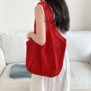 Woman bag Woven 2025 New Casual Handmade Vacation Large Capacity Tote Shoulder Beach Bag