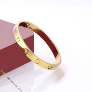 Bracelet Designer Jewelry Designer for Women Classic Screw Bracelet Titanium Steel Bangle Gold-Plated Never Fading Non-AllergicGold/Silver/Rose Gold