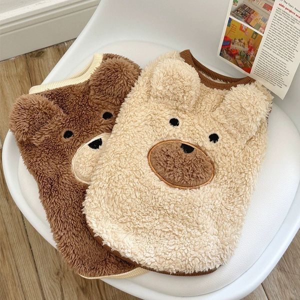 Winter clothing with Ins wind and plush insulation, cute pet dog clothes, teddy bear, Schnauzer clothes