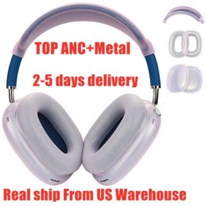 USA Stock for Airpods Max 2 3 4 Bluetooth Metal ANC Headphone Earbuds Accessories Transparent TPU Silicone Case AirPodsPro Max Noise Cancelling Headset Cover