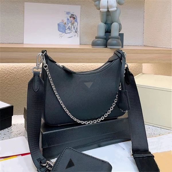 Woman Hobo Shoulder Bags Crossbody Designer Bag Small Moon Bags Leather Purse Hobos 2-Piece 2024