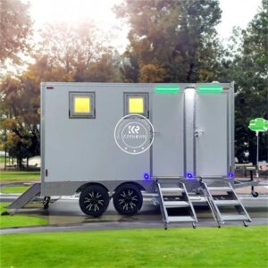 2025 Outdoor Luxury Public Portable Shower Bathroom Trailer Camping Toilet Trailer Caravan VIP Mobile Toilet Trailer
