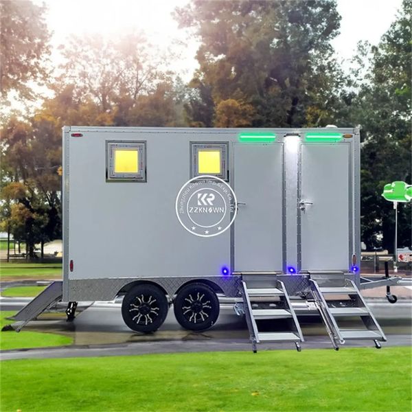 2025 Outdoor Luxury Public Portable Shower Bathroom Trailer Camping Toilet Trailer Caravan VIP Mobile Toilet Trailer
