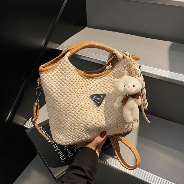 Free Shipping Designer Shoulder Bags Spring New Fashionable Knitting Black Vintage Casual Flap Pocket for Woman