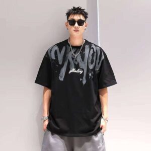 Clothing Printed Letter 100% Cotton O-neck Short Sleeve Casual Loose Hip-hop Style Men's T-shirt