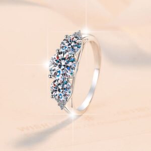 Sophisticated Bridal Accessory: Dazzling Double Diamond Inspired Two-Tone Moissanites Ideal Gift