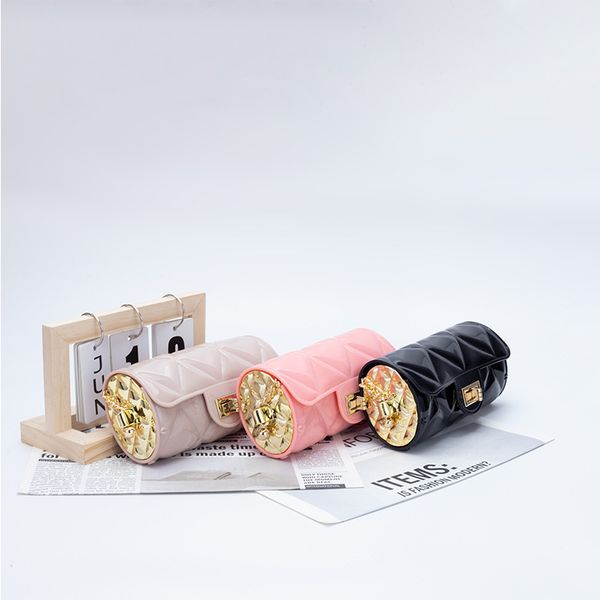 New fashion diamond cylindrical jelly bag mini fashion single shoulder diagonal chain bag new crossbody bag single shoulder for women