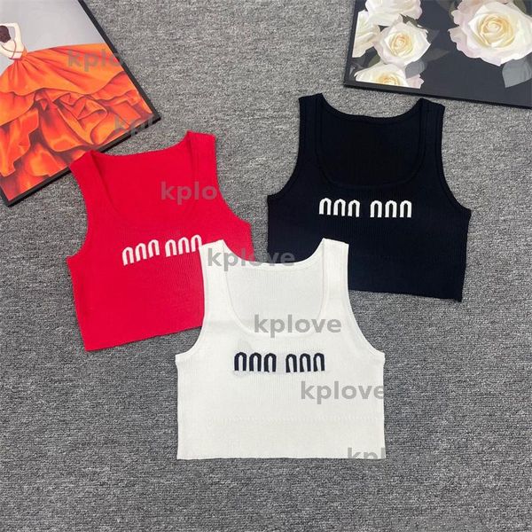 Vest Top Women Designer Crop Top Luxury Clothes Teeshirt Tank Red Black Short Tops Tee Croptops Sexy Fashion T Shirt Knitted Tees
