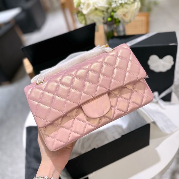 Bag Ladies Designer Iridescent Classic Double Flap Quilted Cf Bags Lambskin Ghw Crossbody Shoulder Handbags Multi Pochette Daily Purse for Womens Summer 2