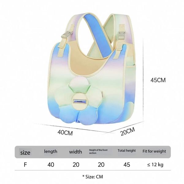 Colorful dog cat pet outdoor portable crossbody bag, lightweight backpack on the chest