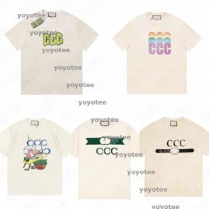 Women Designer Clothing Crew Neck Luxury Top T-shirt For Men Brand Letter Printed Beige Loose T Shirt Summer Tees Casual Tshirt Man Clothes BFG2411158