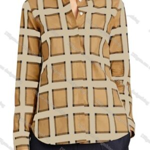 Womens Classic Plaid Shirt Short Sleeve Designer Blouses Button Front Tops Elegant Ladies Office Shirt Summer Fashion Petite Fit