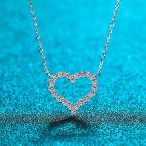 925 Sterling Silver Heart Pendant Necklace for Women PT950 Gold Plated Rose Gold Trendy Minimalist Jewelry Romantic Gift Wholesale Supply