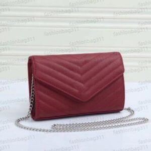 Designer clutch bag Envelope handbag Luxury Bags caviar leather small square bag women's crossbody bag mini bag black red white Shoulder bags casual chain bag