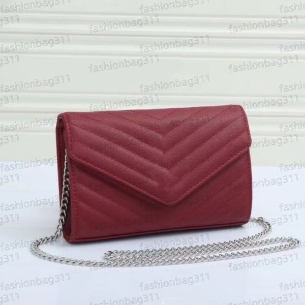 Designer clutch bag Envelope handbag Luxury Bags caviar leather small square bag women's crossbody bag mini bag black red white Shoulder bags casual chain bag