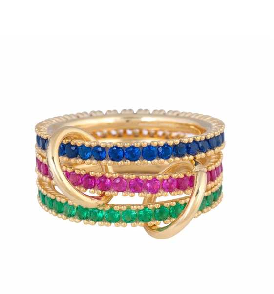 New style creative zirconium multi-diamond stackable finger ring jewelry accessory with precious stones