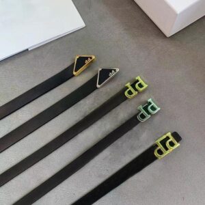 Designer Belt Modern Stylish Genuine Leather Belts Fashion Black Belt 1.8cm Width for Man Woman 5 Options