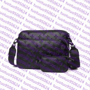 2025 2024 Designer bags men 3pcs Trio Leather Black Flowers Messenger Purse Crossbody Bags Shopping Bag Plain Shoulder Handbags Women Wallets purse bag