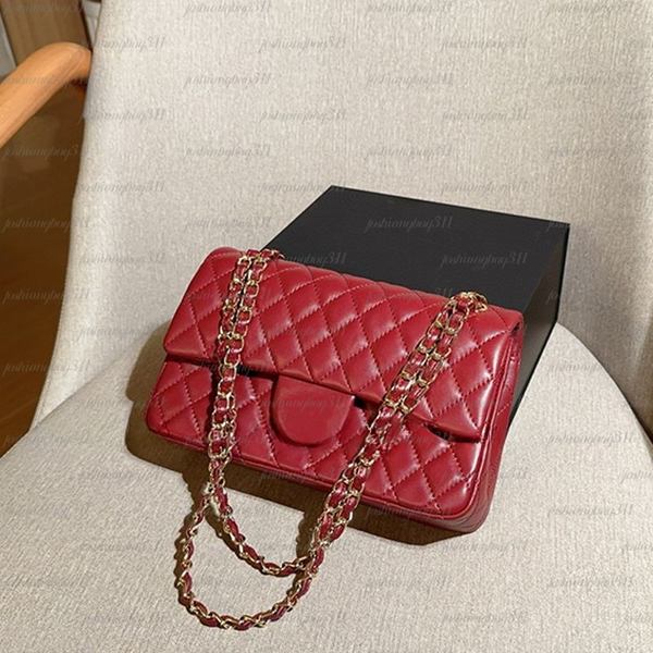Red Designer bags Luxury Bag sling bag Caviar Style Flap Leather Handbags Chain bag Shoulder Bag sac de luxe small square bag women's crossbody bag clutch bag