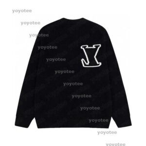 Men's Plus Size Hoodies & Sweatshirts jacquard letter knitted sweater in autumn / winter acquard knitting machine e Custom jnlarged detail crew neck cotton