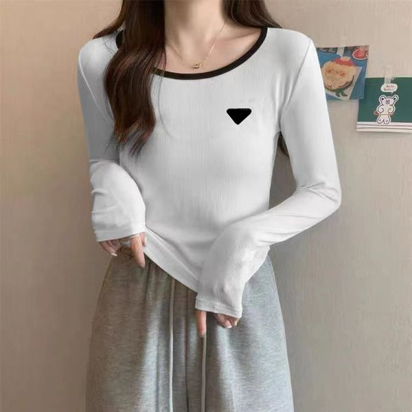 Woman T Shirts Blouse Shirt Summer Designer With Budge Long Sleeves Colorful Round Neck Yoga Tops Tees Asian Size S-3XL
