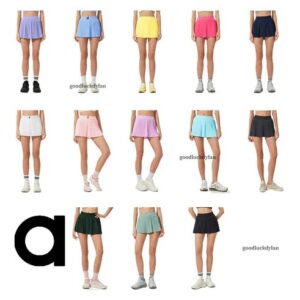 alocardio Rich Girl Brand Tennis Dress 5A Quality Sports Skirt Golf High-Waisted Breathable Quick-Dry Yoga Shorts with Skirt for Gym Fitness Black White Yellow Green