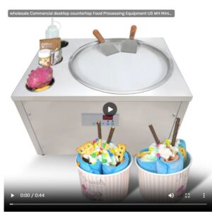 2025 wholesale Commercial desktop countertop Food Processing Equipment US WH Mini stir instant fried ice cream roll machine with full refrigerant