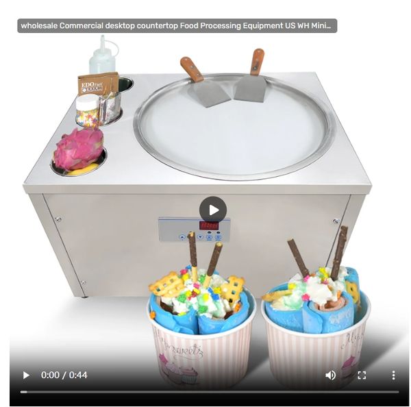 2025 wholesale Commercial desktop countertop Food Processing Equipment US WH Mini stir instant fried ice cream roll machine with full refrigerant