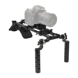Kayu Pro Shoulder Mount Support Rig With Manfrotto QR Baseplate & Dual Rosette Cheese Handgrip For DSLR Camera DV Camcorder