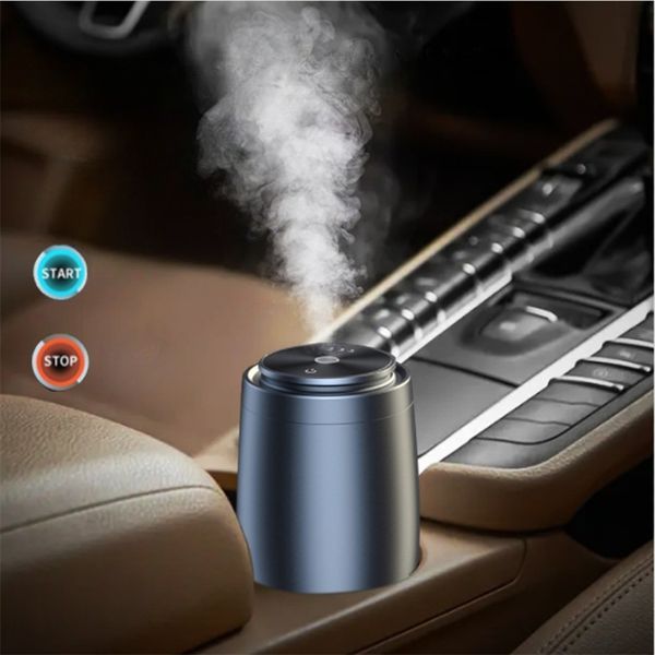 Car Cylindrical Fat Aroma Diffuser Customized Fragrance Fog Diffuses Spraying Ultrasonic Aromatherapy Devices Use Essential Oil With Water Air Freshener