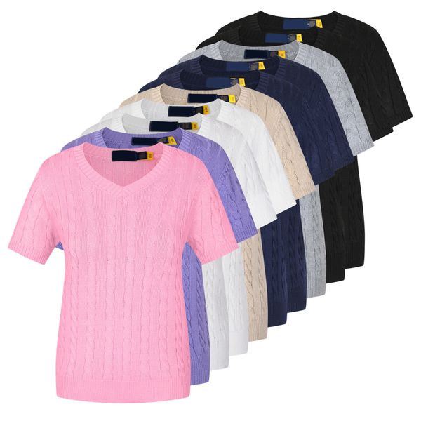 Ladies Knitted T Shirt Slim Fit Short Sleeve Lightweight Daily Top Asian Size Fashion Tee Elegant Spring Style Comfortable Designer Wear
