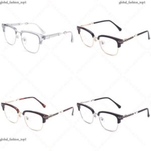 chrome sunglasses glasses Designer glasses Women's sunglasses square plate metal logo men's flat glasses can be matched with myopia frame accessories f72