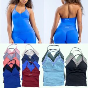 Dyfne Impact Longline Strappy Top Sports dfyn Yoga Vest workout clothes gym clothing women Women's Fitness Tank Top Gym Beautiful Open Back Bra Running Halter