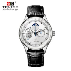 Swiss TEVISE Classic Hollow Fully Automatic Mechanical Watch Multifunctional Business Designer Mens Watch, Waterproof Luminous Mechanical Wristwatch T006