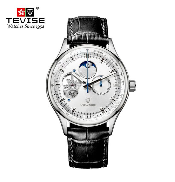 Swiss TEVISE Classic Hollow Fully Automatic Mechanical Watch Multifunctional Business Designer Mens Watch, Waterproof Luminous Mechanical Wristwatch T006
