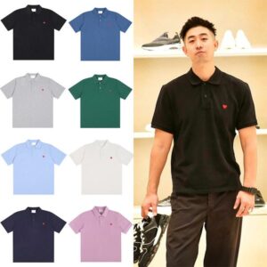 Men's T-Shirts Designer Small heart embroidered round neck short sleeved T-shirt polo shirt men's and women's loose casual top