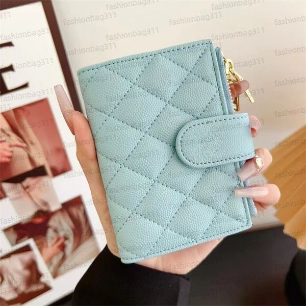 Caviar Card holder designer card holder porte carte coin purse portefeuille card wallet portafoglio pocket organizer women clutch bag porte monnaie Sky Blue wallet