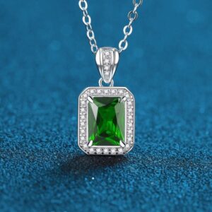 S925 Sterling Silver Multi-Color Gemstone Pendant Necklace with Diamond Inlay, Small Elegant Design for Women, Stylish Fashion Jewelry