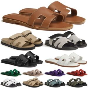 free shipping sandal designer sandals for women slides sliders claquette slippers triple black white brown pink slide leather patent slipper womens shoes