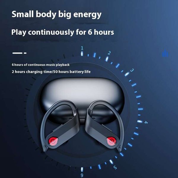 In-Ear Wireless Bluetooth Noise Cancelling Large Battery Ear-Hook Running Sports Earphones