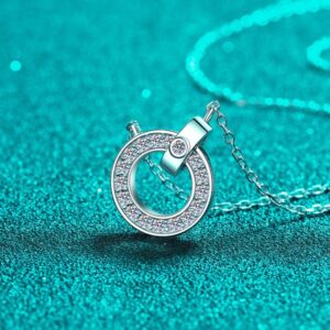 925 Sterling Silver Moissanite Necklace for Women Minimalist Dainty Collarbone Chain PT950 Gold Plated Elegant Jewelry Wholesale Supply