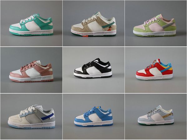 77Color ASH New Designer Kid Shoes For Boy Girl Sports Black White Low Cows Trainers Boys and Girls Athletic Outdoor Kids Sneakers Size 26-35