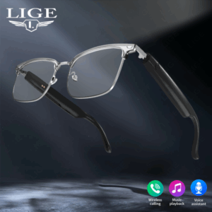 LIGE Smart Bluetooth sunglasses UV400 for both men and women, audio glasses with open-ear speakers, music control, calls, voice assistant, suitable for iOS and Android